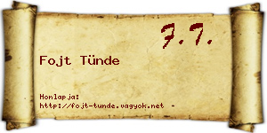 Fojt Tünde névjegykártya